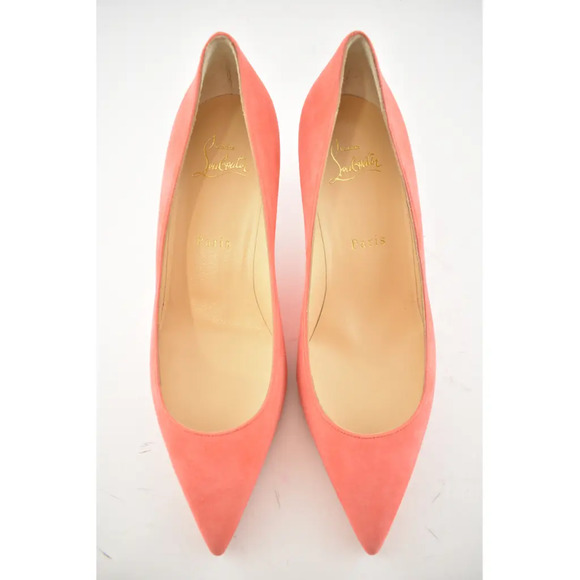 Christian Louboutin Kate 55 Smoothie Suede Classic Pointed Kitten Heel Pump 37.5 - Picture 5 of 10